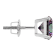 Multi-color Cubic Zirconia 14k White Gold Studs With Velvet Gift Box 4ctw