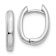 Rhodium Over 14k White Gold 1/2" Oval Hinged Hoop Earrings