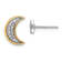 14K White Gold and 14K Yellow Gold Moon and Star Diamond Mis-match Stud Earrings