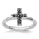 Rhodium Over Sterling Silver Stackable Expressions Marcasite Cross Ring