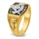 10K Two-Tone Yellow and White Gold Men's Textured and Black Enamel Past
Master Masonic Ring