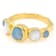 Freeform Mother-Of-Pearl And Aquamarine Ring In 18K Gold Over Sterling
Silver 0.80ctw