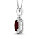 1.50ctw 14K White Gold Ruby and White Diamond Pendant with 18 inch Cable Chain
