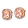 14K Rose Gold Over Sterling Silver Cubic Zirconia and Pink Glass Post Earrings