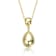 Double Bead Drop Pendant Necklace In 14K Gold Over Brass