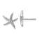 Rhodium Over Sterling Silver Cubic Zirconia Starfish Post Earrings
