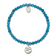 Stainless Steel Polished Hearts Blue Jade Beaded Stretch Bracelet