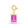 Lab Created Pink Sapphire 18K Yellow Gold Over Sterling Silver Baguette
Birthstone Charm