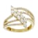 Marquise And Round CZ Statement Ring In 18K Gold Over Sterling Silver 1.70ctw
