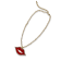 Red Lip with Crystal Pendant Necklace