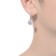 CZ Snowflake Cluster Drop Earrings In White Rhodium Over Brass