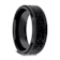 VESUVIUS Men’s Polished Black Ceramic Band with Lava Rock Stone Inlay
& Polished Beveled Edges 8mm