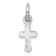 Rhodium Over Sterling Silver Child's October Pink Preciosca Crystal
Cross Pendant