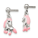 Sterling Silver Pink Enamel Horse Children's Post Dangle Earrings