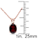 Garnet 10K Rose Gold Pendant With Chain 1.40ctw