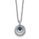 Rhodium Over Sterling Silver Polished Cubic Zirconia and Blue Glass with
2 Inch Extension Necklace