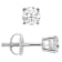 White Cubic Zirconia 14k White Gold Studs With Velvet Gift Box 1.00ctw