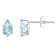 6x4mm Pear Shape Aquamarine Rhodium Over 10k White Gold Stud Earrings