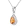 Yellow Pear Shape Citrine Pendant with Moissanite Accents Rhodium Over
Sterling Silver Necklace