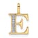 14K Yellow Gold Diamond Letter E Initial Pendant