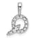 Rhodium Over 14K White Gold Lab Grown Diamond Letter Q Initial Pendant