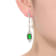 Emerald Color CZ Square Drop Earrings In Sterling Silver