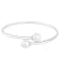 Sterling silver rhodium plated bangle with 8-9mm round shaped white
Japanese Akoya Pearls