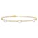 14K Two-tone Polished Heart with 1-inch Extension Anklet