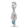 Sterling Silver Rhodium-plated Enamel Mermaid Dangle Bead