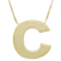 Block Letter C Initial Necklace In 10K Yellow Gold