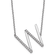 Rhodium Over 14k White Gold Sideways Diamond Initial W Pendant Cable
Link 18 Inch Necklace