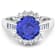3.15ctw Violet Tanzanite and Diamond 14K White Gold Halo Ring