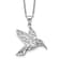 Rhodium Over Sterling Silver Cubic Zirconia Hummingbird Necklace