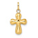 14k Yellow Gold 3D Polished Puffed Cross Pendant