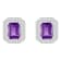 8x6mm Emerald Cut Amethyst And White Topaz Accent Rhodium Over Sterling
Silver Double Halo Earrings