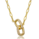 CZ Interlocking Links Pendant Necklace In 14K Gold Over Brass
