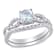 Aquamarine and Diamond 10K White Gold Ring 0.84ctw