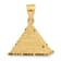 14k Yellow Gold Brushed and Diamond-Cut Pyramid Pendant