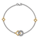 14k Yellow Gold and 14k White Gold Polished Diamond Circle and Square Bracelet