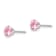 Rhodium Over 14k White Gold 5mm Pink Cubic Zirconia Stud Earrings