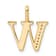 14K Yellow Gold Diamond Letter W Initial Pendant