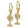14K Yellow Gold Textured Palm Tree Dangle Earrings
