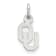 Rhodium Over Sterling Silver LogoArt University of Oklahoma Extra Small Pendant