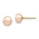 14k Yellow Gold 6-7mm Pink Button Freshwater Cultured Pearl Stud Earrings
