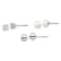 Rhodium Over Sterling Silver Ball/ 6-7mm Button Freshwater Cultured
Pearl/CZ Stud Ear Set