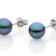 Black Cultured Freshwater Pearl Rhodium Over Sterling Silver Stud Earrings