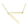 Sideways Initial V Necklace In Solid 14K Yellow Gold 18 Inch