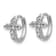 Rhodium Over Sterling Silver Polished Cubic Zirconia Cross Hinged Round
Hoop Earrings