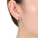 Emerald Color CZ Circle Drop Earrings In Sterling Silver