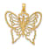 10K Yellow Gold Textured Cut-Out Butterfly Charm